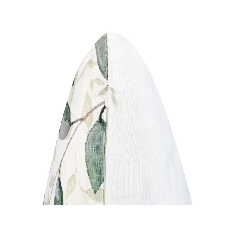 Indoor / Outdoor Green, White Square Cushion