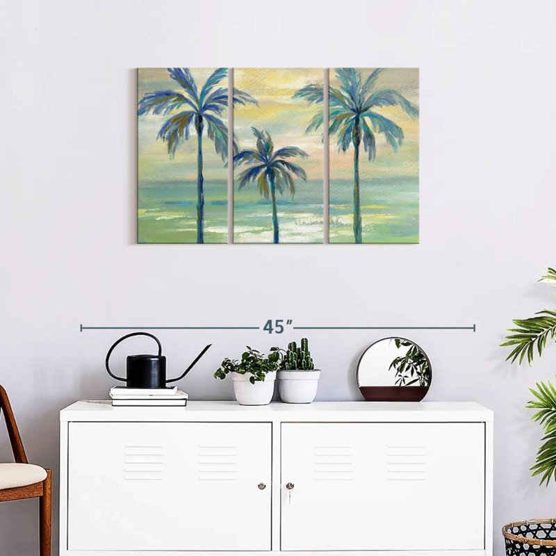 «Marine Layer Palms», reproduction d'art sur toile, H 20 po x l 33 po x P 1,25 po