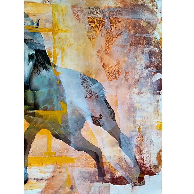 Cheval qui court | Peinture par Mk Goyal | Acrylique sur toile