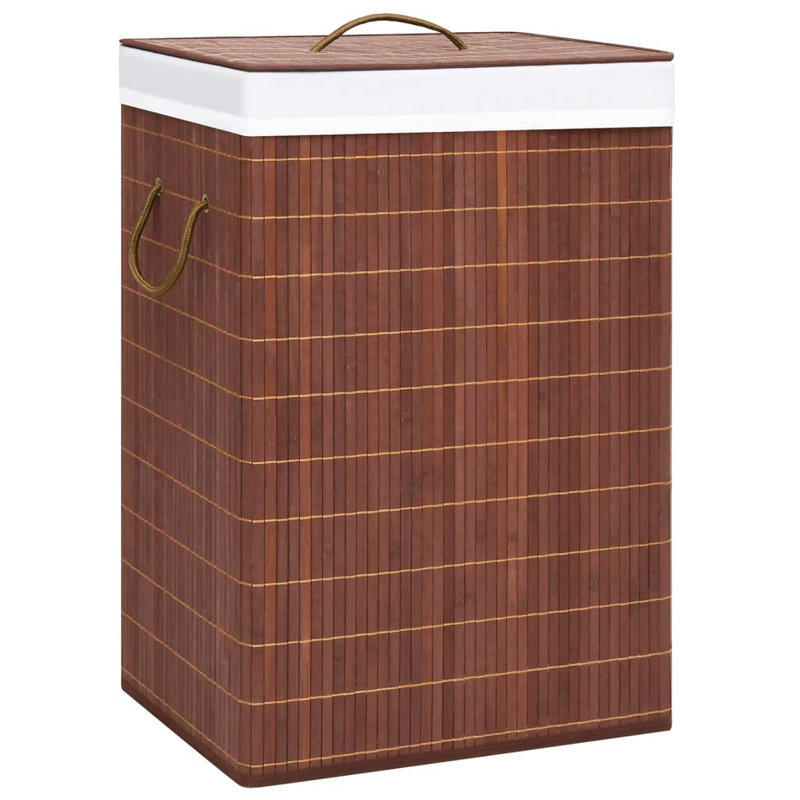 GGF Bamboo Laundry Hamper with Handles, Brown