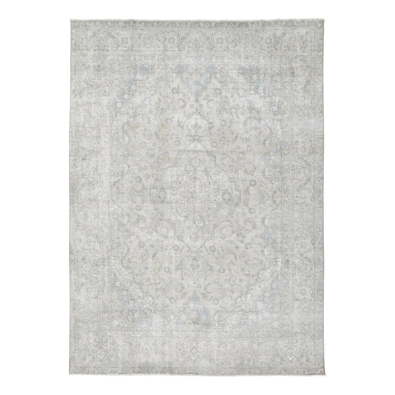 Distressed One-of-a-Kind 9'3X12'7 Hand Knotted Area Rug