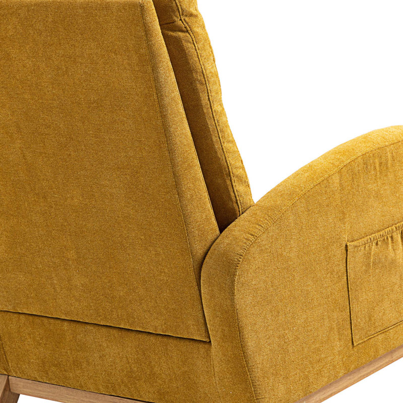 Living Room Comfortable Rocking Chair 39.7x37x27.1, Tissu de polyester rouge