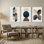 Formes géométriques abstraites, ensemble de 3 impressions sur toile de style minimaliste moderne