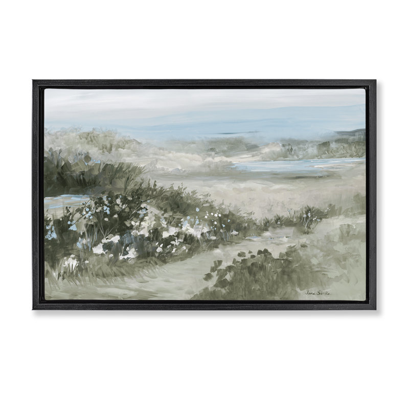 Neutral Quiet Composition Landscape Floating Frame, design by Jane Slivka, 17" H x 25" W, Jet Black Floater Frame