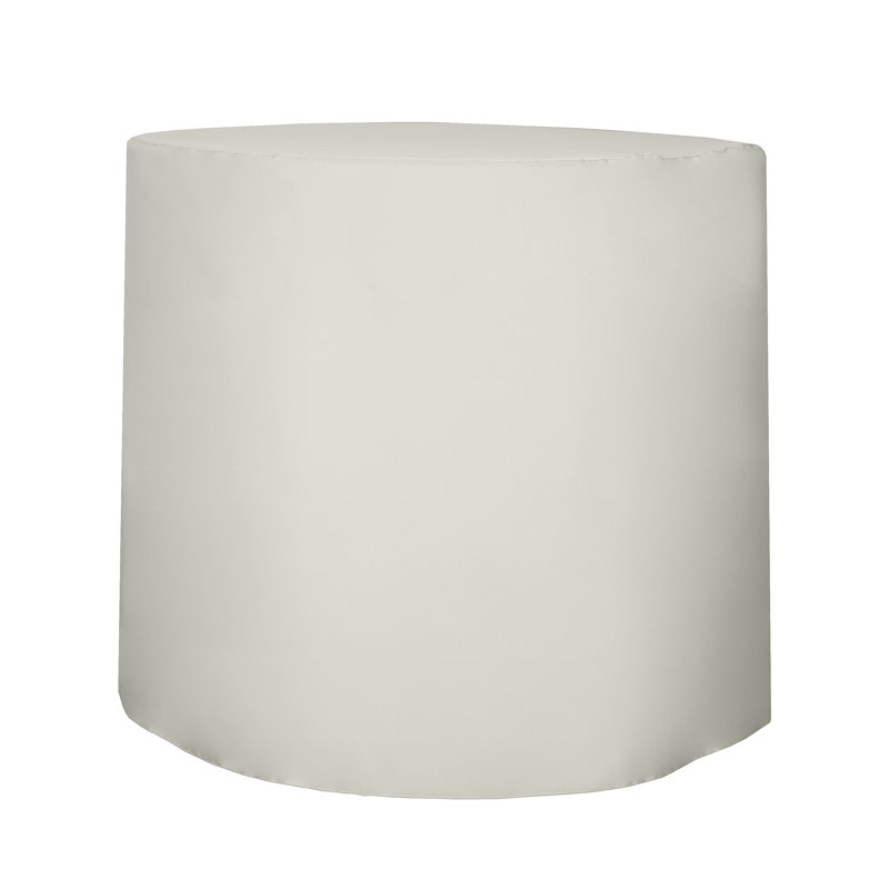 Javin Solid Color Round Tablecloth, Ivory Cream, 10