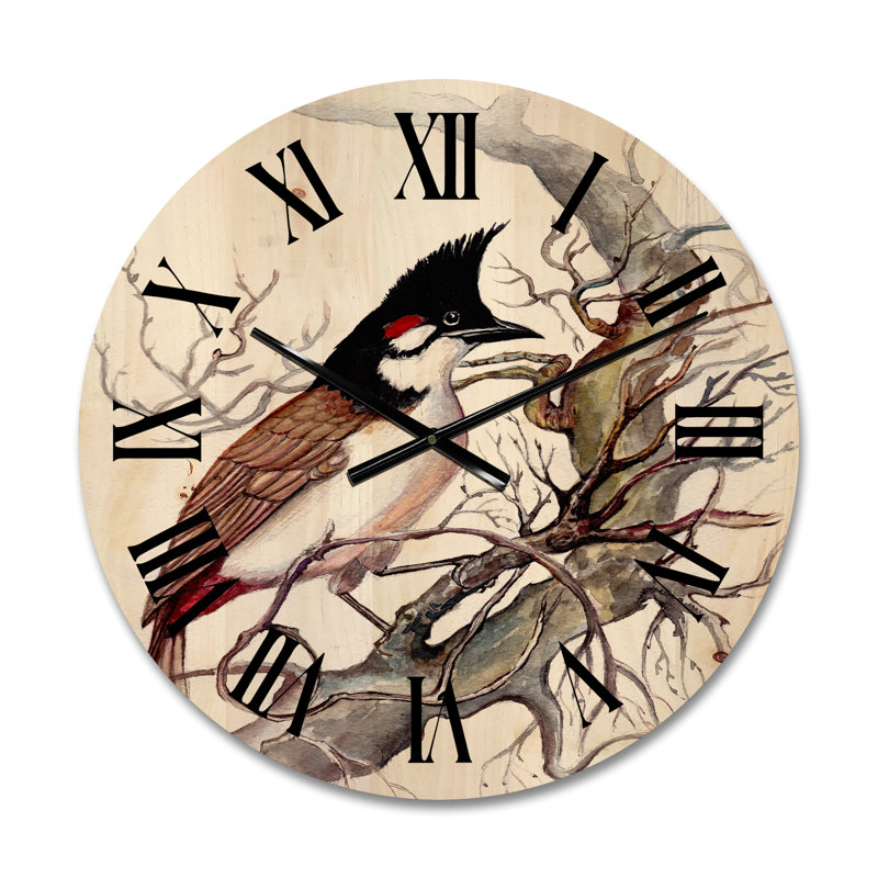 Horloge murale bel oiseau sur une branche, Petit