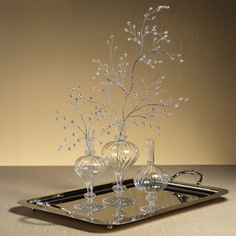 Troyes Vellum 2-Piece Set Spiral Glass Vases, Onion Shape, 7.5" H x 3.75" W x 3.75" D, Clear