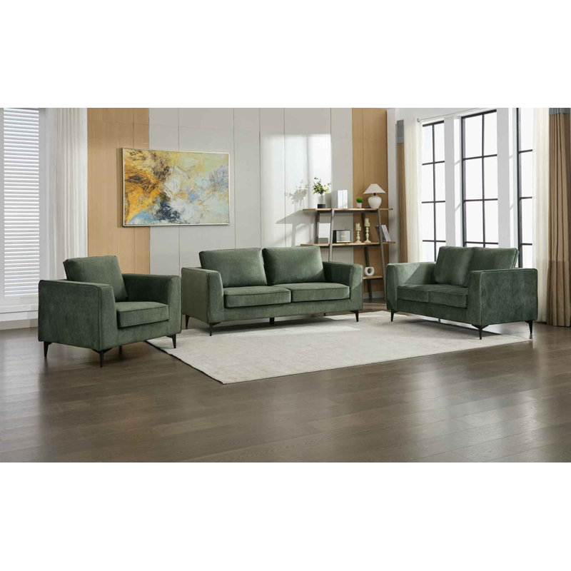 Carmen Modern Upholstered Accent Chair, Green