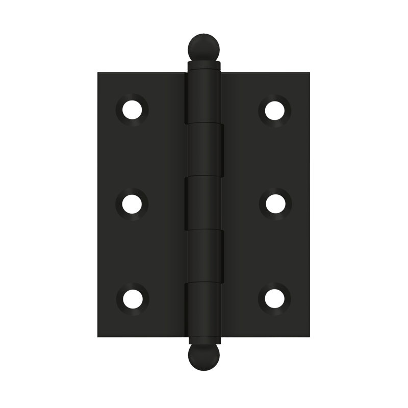 Deltana CH2520U19 2-1/2" x 2" Hinge, w/ Ball Tips in Paint Black Pair