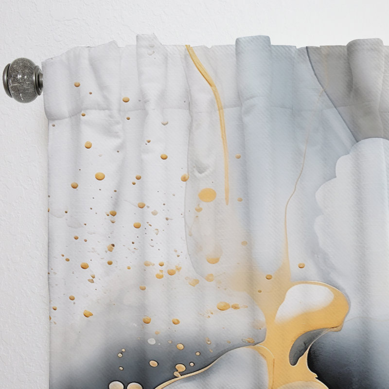 Gretchine Grey Gold Impressions Transcendent I - Rideau moderne - Velours obscurcissant - 1 panneau, L 52 po x L 84 po