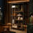 79" Tall Industrial Bookcase with 10 Staggered Shelves, Rustic Brown & Black