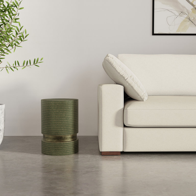 Jalen Light Green Patina Cast Aluminum Round Side Table