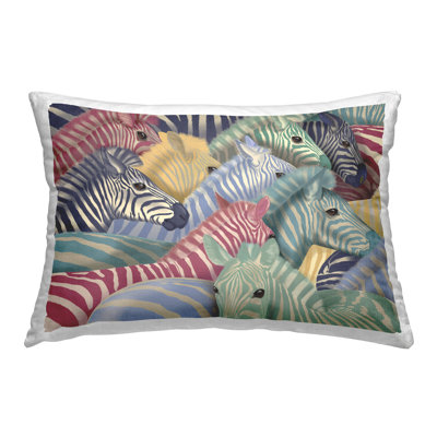 Coussin décoratif à motif de zèbres de couleur moderne par Fab Funky