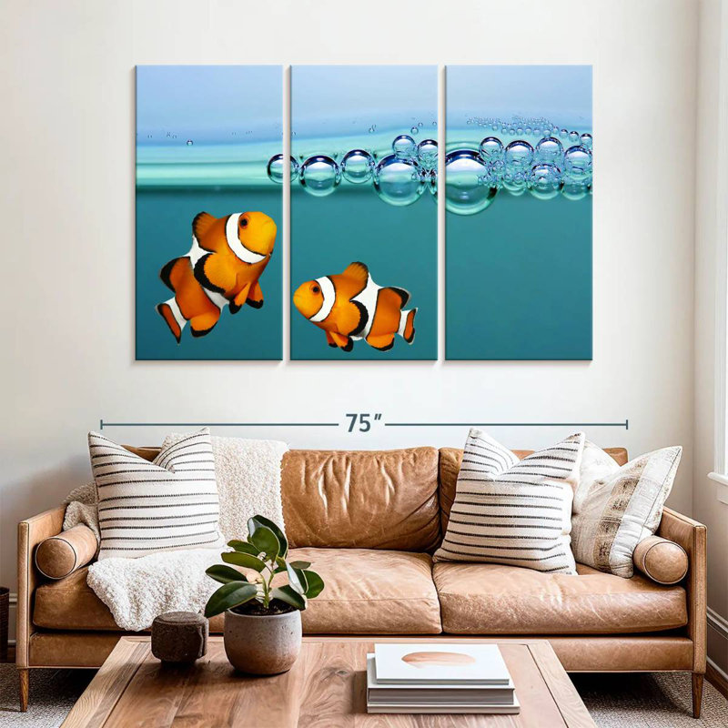 Brampt Clownfish Blowing Bubbles, 24" H x 38" W