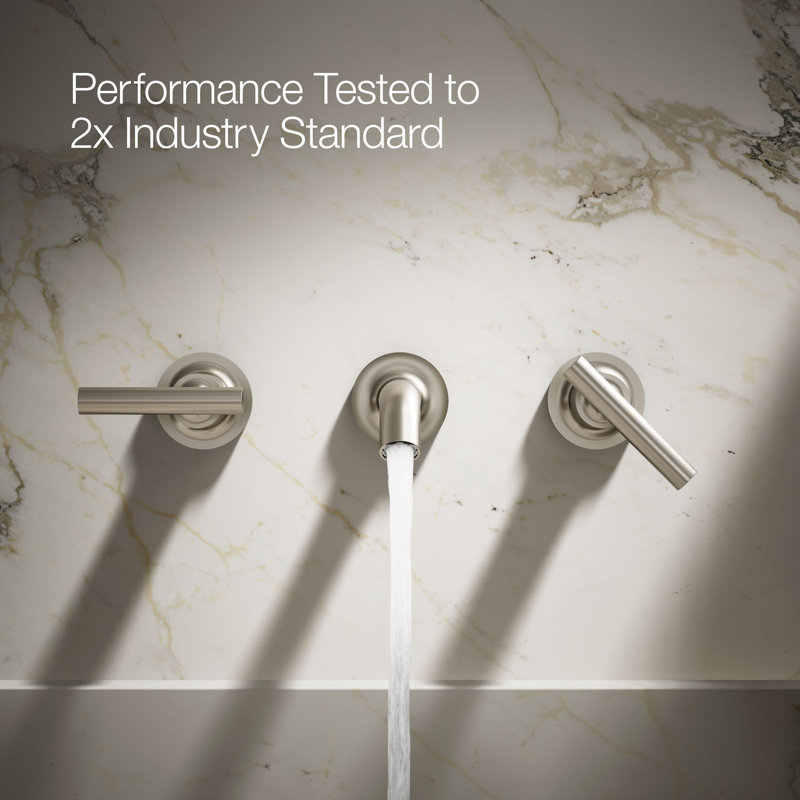 Purist® Wall-Mounted Bathroom Faucet, Vibrant Brushed Nickel, Lever Handle