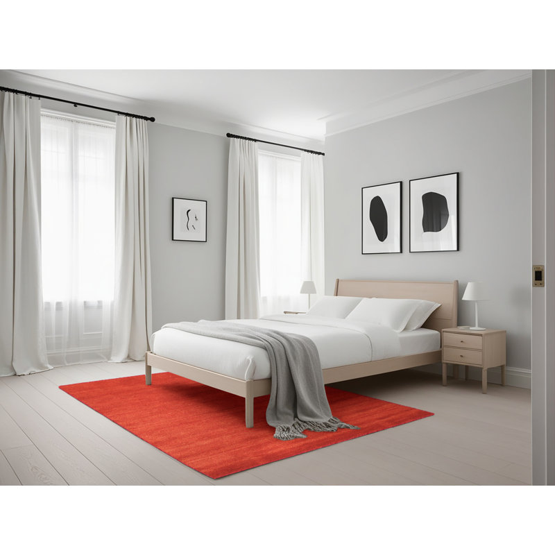 Tapis de zone rouge contemporaine, Rectangle 5 pi x 7 pi