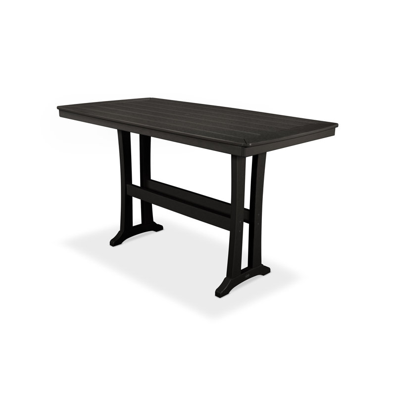 Nautical Trestle 38" x 73" Bar Table, Black