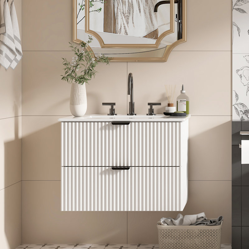 Meuble-lavabo simple 24 po avec comptoir en céramique, 24"