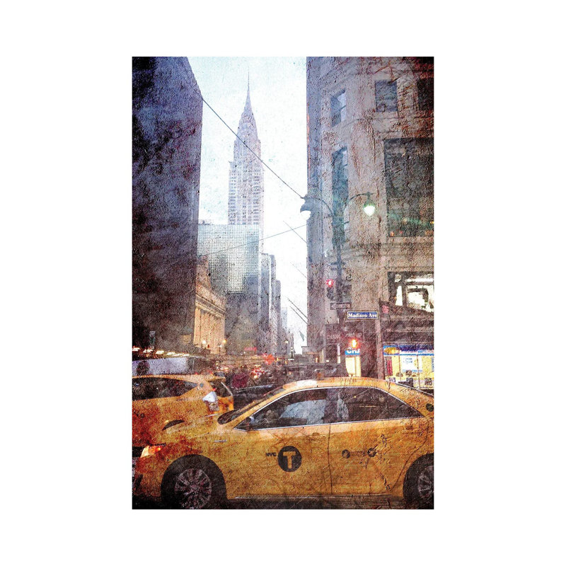 Rainy Madison Avenue by Acosta - Wrapped Canvas Print, 20.32 cm H x 30.48 cm W