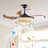 48" Contemporary Crystal Led Retractable Ceiling Fan With Light And Remote Control, 6-Speed Quiet Reversible Dc Motor,4 Blades Modern Ceiling Fans For Kitchen Bedroom Dining Room Patio