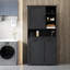 Laundry Cabinet With Doors And Shelf, Tilt-Out Laundry Hamper, Multiple Storage Space, Freestanding Style, Open Shelve, Adjustable Shelf