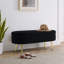 Banc de rangement repose-pieds ovale en flanelle avec pieds en métal-1973081000