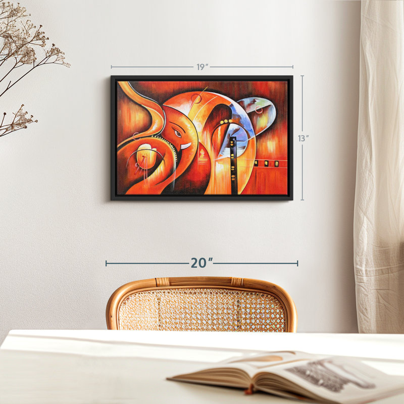 Impression abstraite sur toile Ganesha, H 13 po x l 19 po