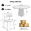 Ensemble de salle à manger de style Mid-Century pour 4-6 personnes, table à piédestal ronde en MDF et chaises en métal revêtues de lin-133693862-133693864-133693863