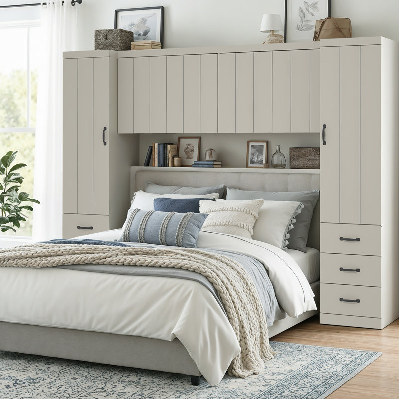 Allington 6 Door 6 Drawer Overbed Storage, Light Grey