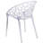 Helskdg Transparent Oval Shaped Stacking Side Chair with Artistic Pattern Design