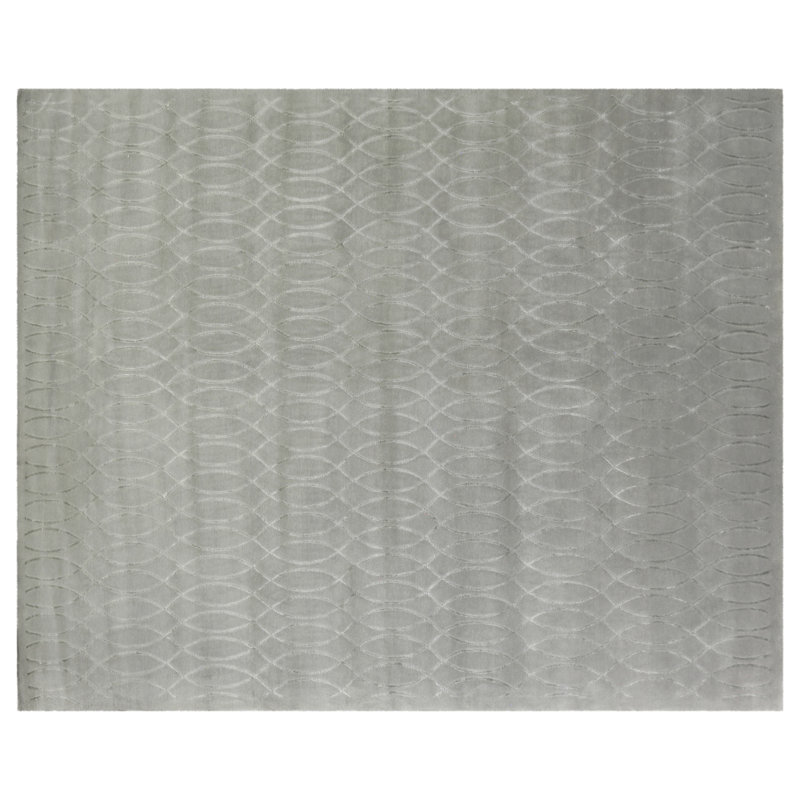 Metro Velvet hand-knotted Wool/Viscose Blue Area Rug, 14'X18'