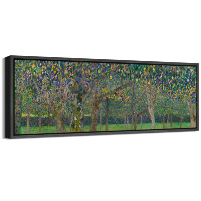 «Rustic Countryside Vibrant Impressionist Forest», impression sur toile encadrée