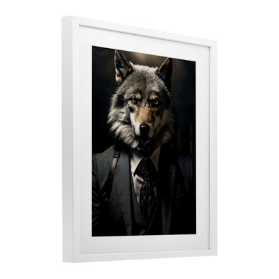 Impression tendance sous-verre loup Wall Street, par Ray Powers