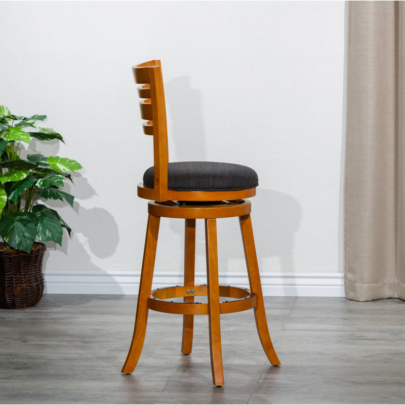 Tabouret de bar 30 po Natural, Siège noir / cadre naturel