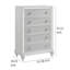 Commode haute avec 5 tiroirs et lumières DEL Stacy, bois blanc Stacy
