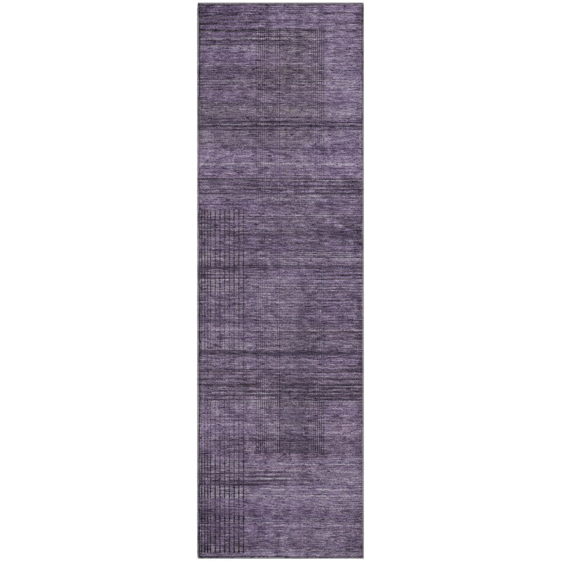 Premium Machine Washable Prisco Plum Rug, Runner 2'3" x 7'6"