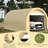 10' X 16' Heavy Duty Vehicle Shelter - Pe Canopy, Galvanized Steel, For Car, Boat, Bike, Beige 16', Duty, ,