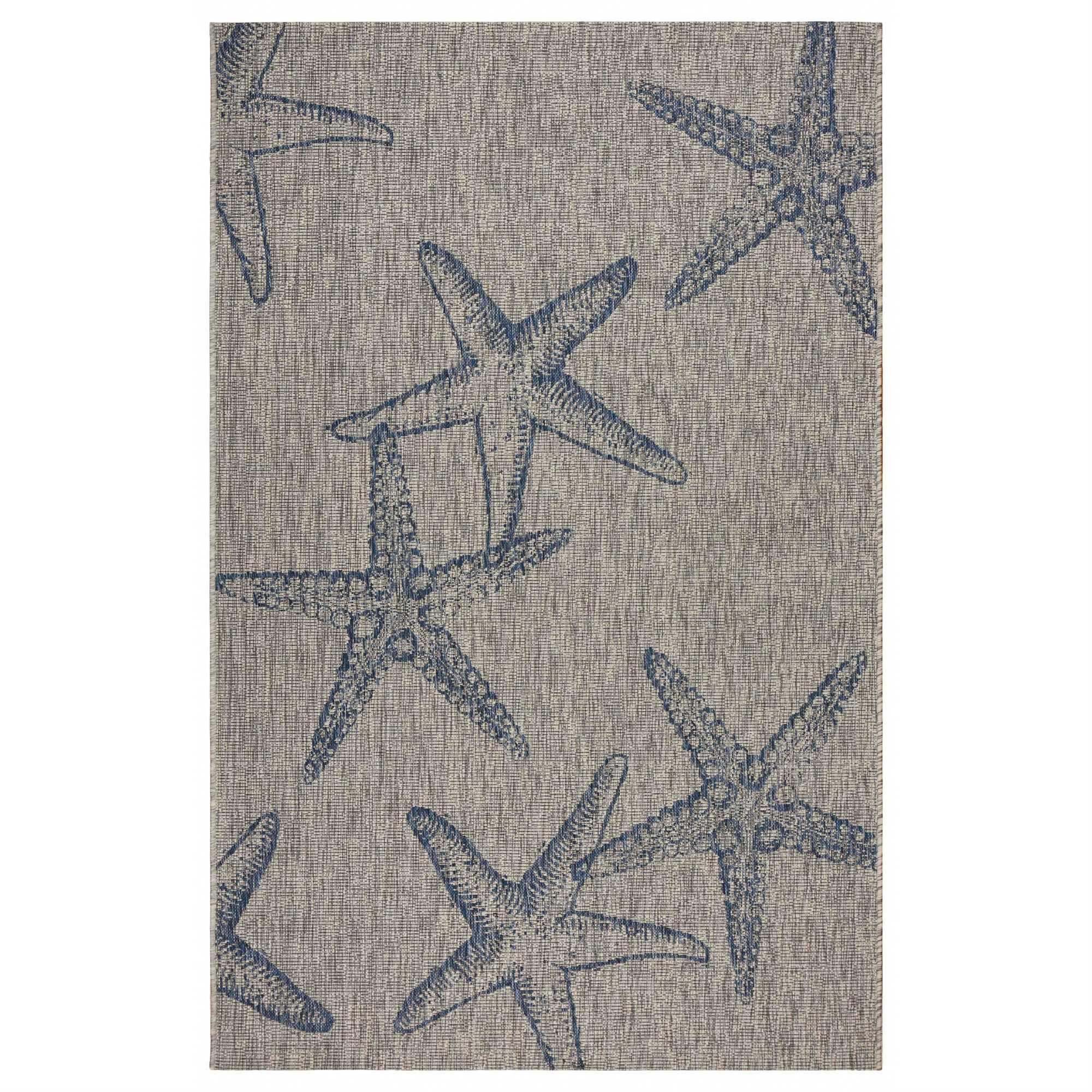 Highland Dunes 8’ X 9’ Blue Starfish Indoor Outdoor Area Rug - Wayfair ...