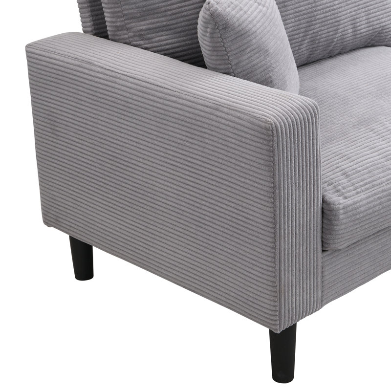 Canapé 74 po haute résilience 74 po, Gris clair, 74.8" H x 30.7" W x 34.6" D