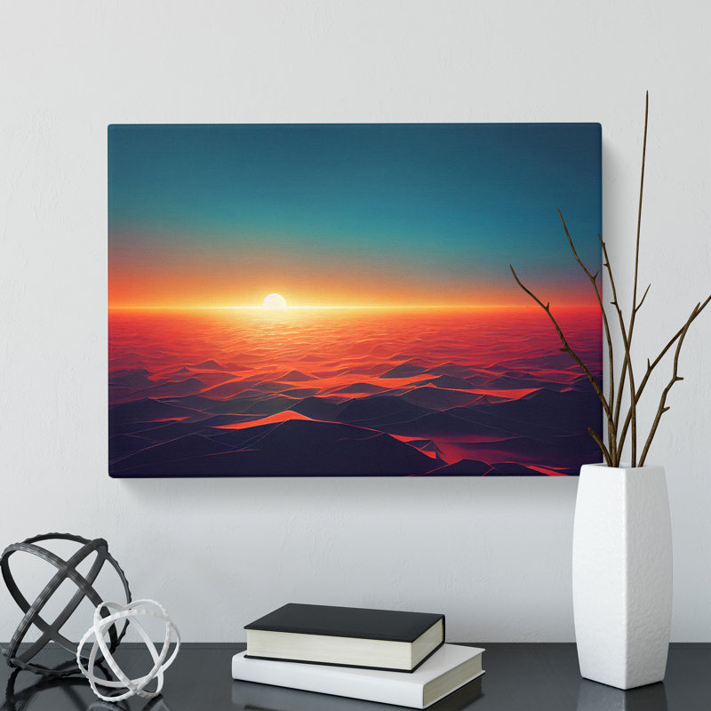 Artistic Ocean Sunset - Wrapped Canvas, 35cm H x 50cm W x 3cm D