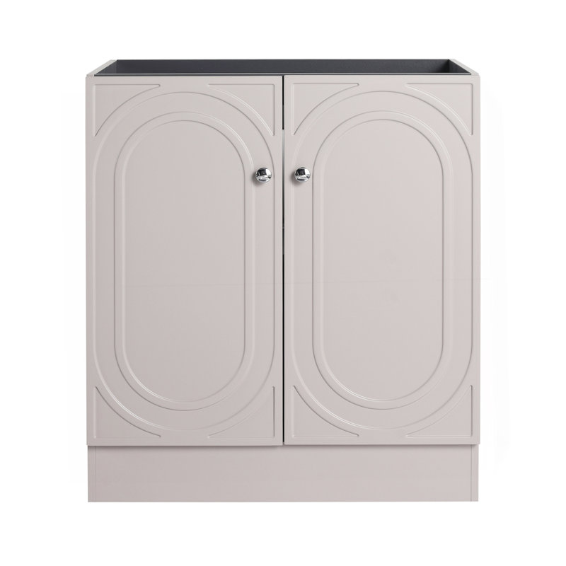 Meuble-lavabo autoportant 30 po et 2 portes d'armoire à fermeture en douceur (emballage KD) - sans le lavabo, Kaki