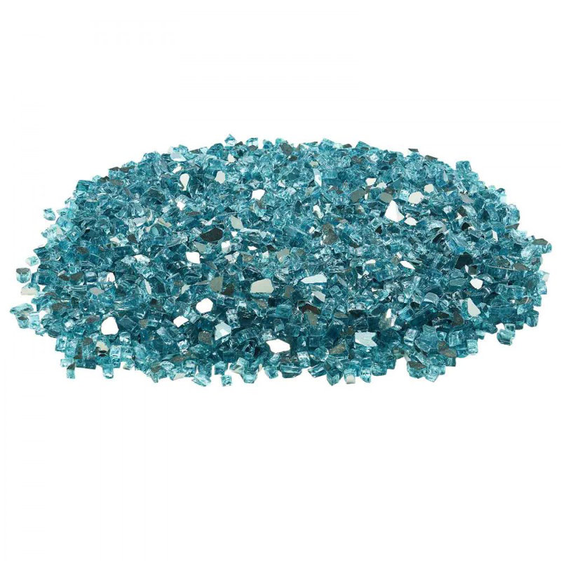 Roches de foyer en verre pour foyer, Bleu aqua, H 3,82 po x l 10,94 po x P 9,09 po