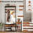70" Freestanding Coat Rack With Shoe Rack 12 Hooks Drawer & Storage Shelf