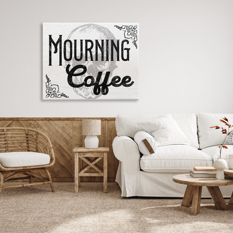 " Mourning Coffee Skull ", 36" H x 48" W x 1.5" D