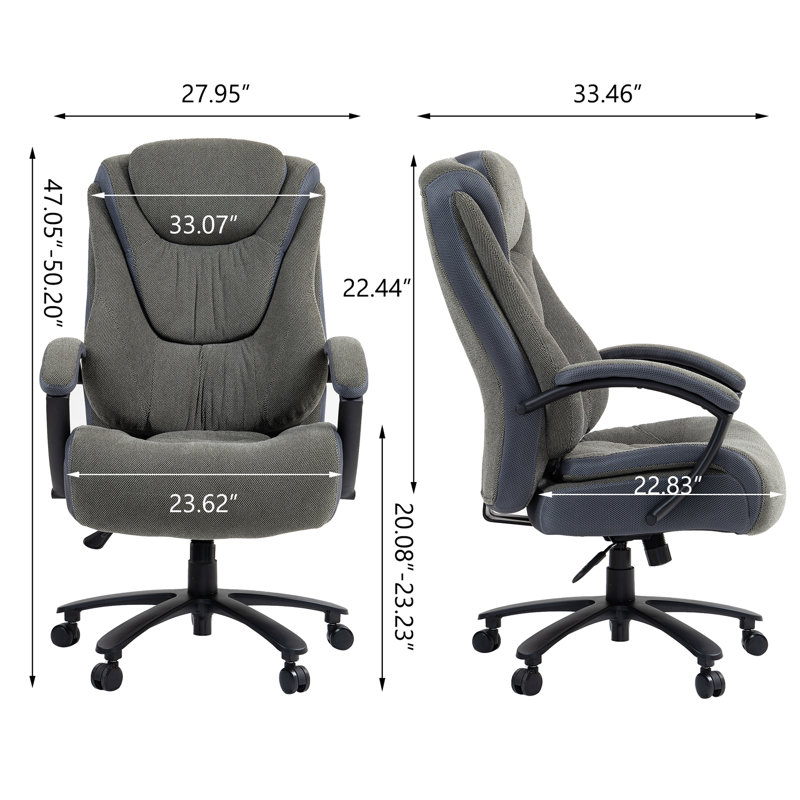 Chaise de bureau en coton Skin, Grey