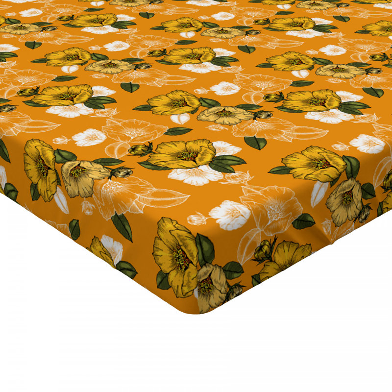 Microfiber Floral Fitted Sheet, Queen Fitted Sheet