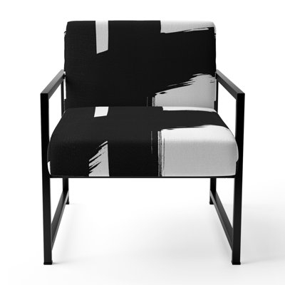 Chaise avec accoudoirs rembourrée dorée Uhler