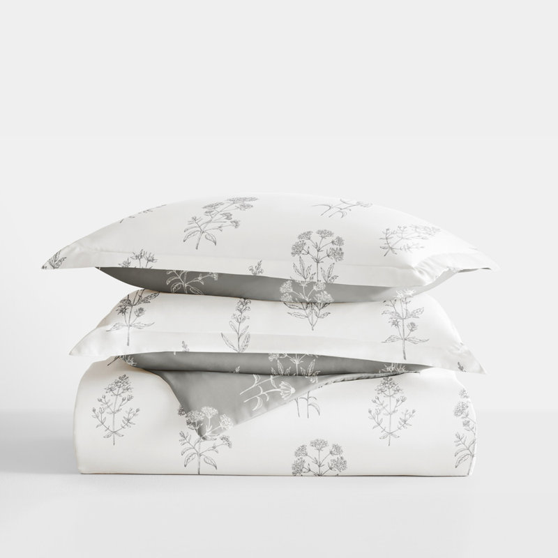 Duvet Cover Set Patterned Microfiber Ultra Soft Bedding in Botany Floral, King Duvet Cover + 2 Standard Shams