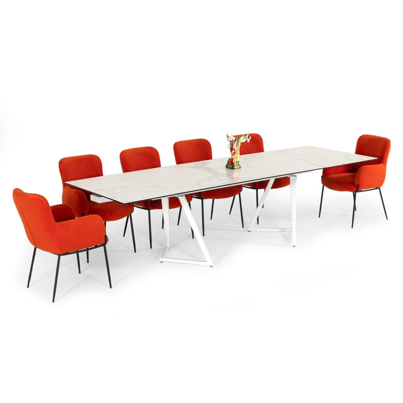 Farrell - Modern White Extendable Dining Table