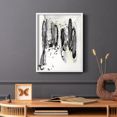 Gray Scribbles I, reproduction encadrée - bois massif